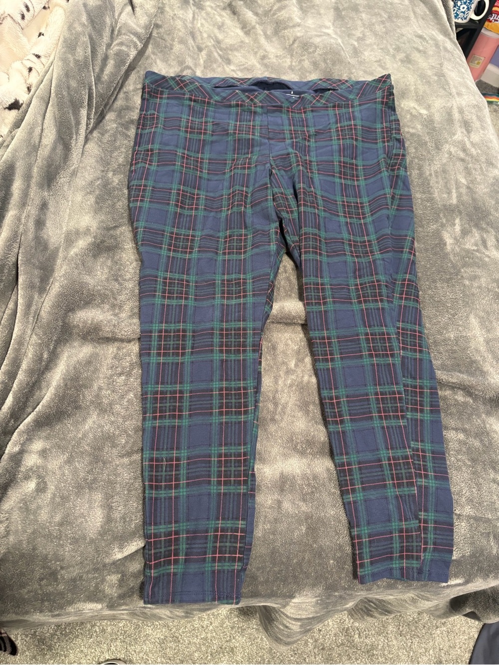 torrid Navy Plaid leggings with Green & Red Tartan
